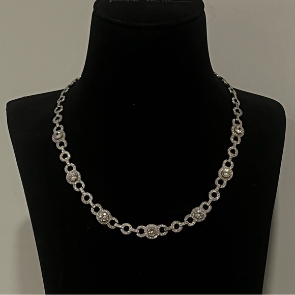 NEW Diamonique Fancy Statement Tennis Necklace - Picture 3 of 5
